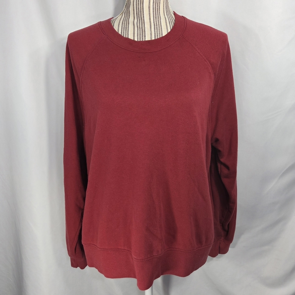 Old Navy Red Long Sleeve Crew Neck Cotton Blend Sweatshirt Size Large